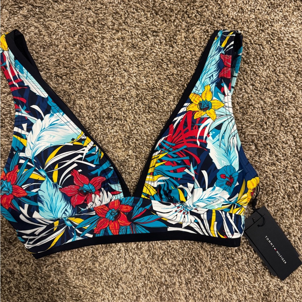 Tommy Hilfiger Tropical Print Bikini Top